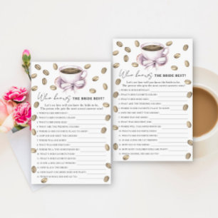 Love is brewing Who knows the bride best