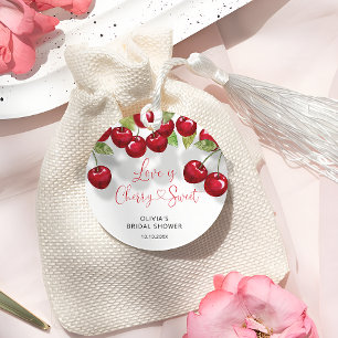 Love is Cherry Sweet Bridal Shower Thank You Favour Tags