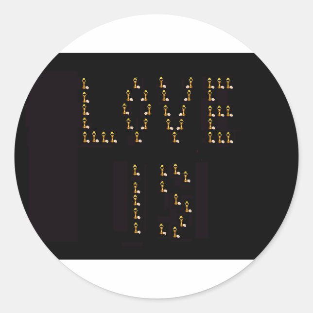 Love Is Classic Round Sticker (Front)