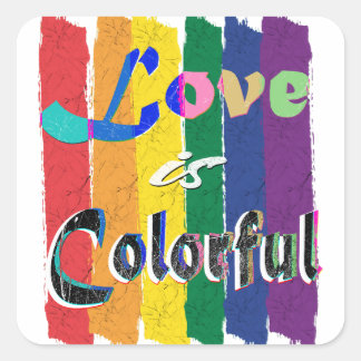 Love is colourful - LGBTQ pride month rainbow flag Square Sticker