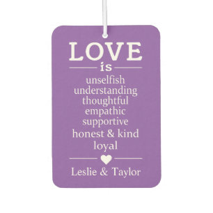 Love Is … custom names & colour air freshner Freshener