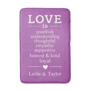 Love Is … custom names & colour bath mats