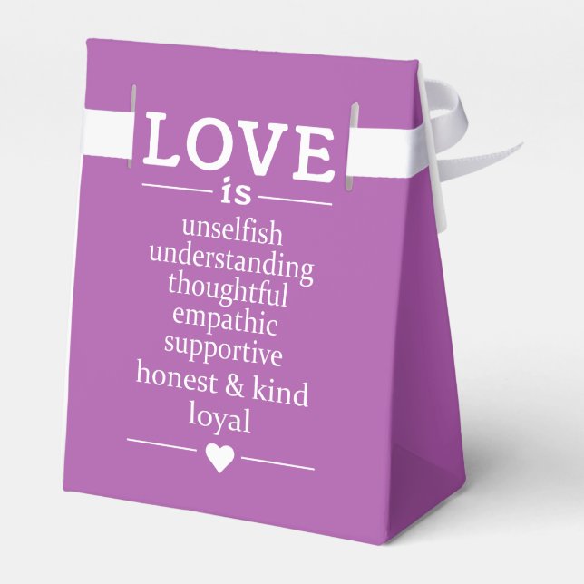Love Is … custom names, date & colour favour box (Back Side)