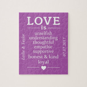 Love Is … custom names, date & colour puzzle