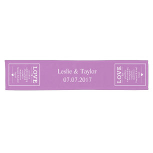 Love Is … custom names, date & colour table runner