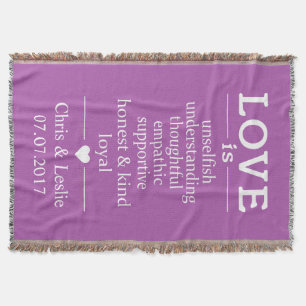 Love Is … custom names, date & colour throw blanke Blanket