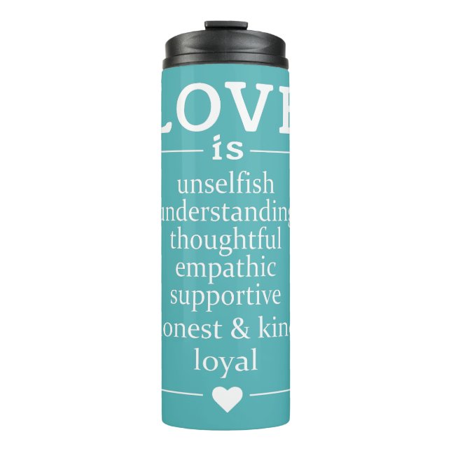 Love Is …custom names, date & colour tumbler (Front)