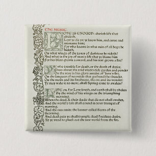 Love is enough, 1897 2 inch square button