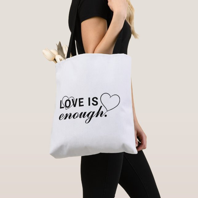 Love is Enough Tote Bag with Modern Flair (Close Up)