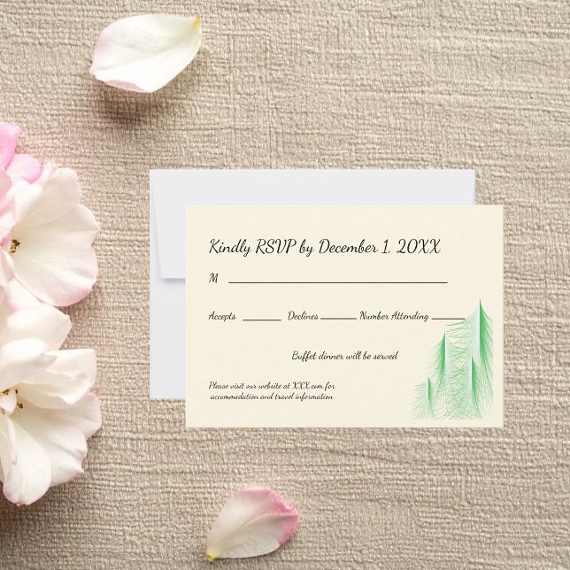 Love Is Evergreen Wedding RSVP Card (Creator Uploaded)
