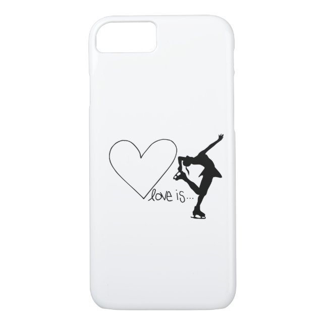 Love is Figure Skating, Girl Skater & Heart Case-Mate iPhone Case (Back)