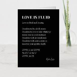 Love is fluid poem poetry foil greeting card