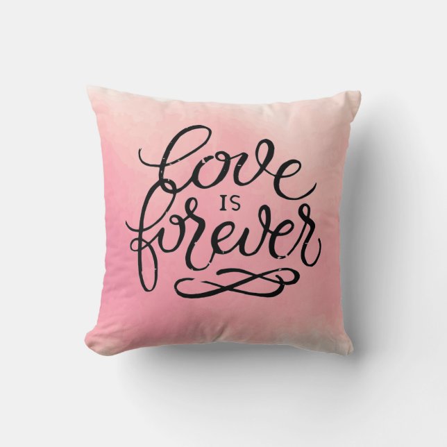 Love is Forever Watercolor Throw Pillow (Front)