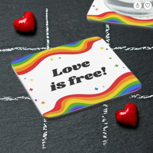 "Love is Free: Rainbow Pride Coasters (Creator Uploaded)