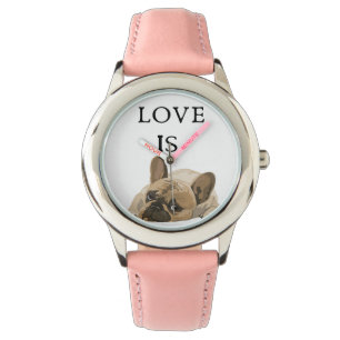 Love Is French Bulldog Cute Frenchie Dog Mom Watch
