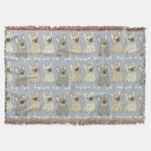 Love is French Bulldogs Throw Blanket