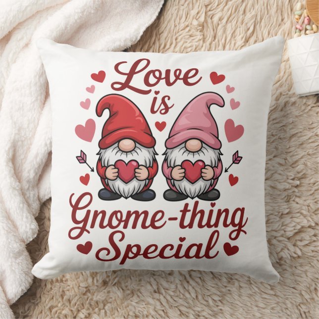 Love Is Gnome Thing Special Throw Pillow (Blanket)