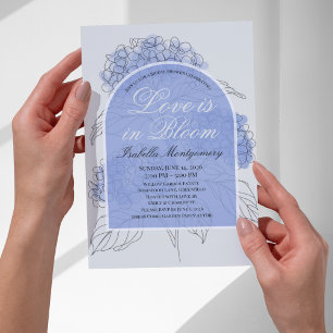 Love Is in Bloom Aesthetic Line Art Hydrangea Invitation