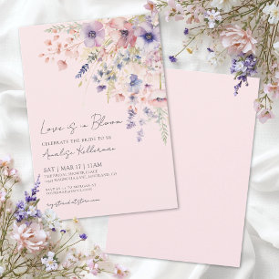 Love Is In Bloom Blush Pink Floral Bridal Shower Invitation