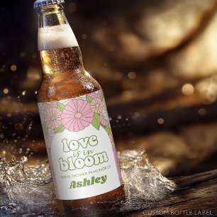 Love is in Bloom - Boho Flowers Bridal Shower Beer Bottle Label