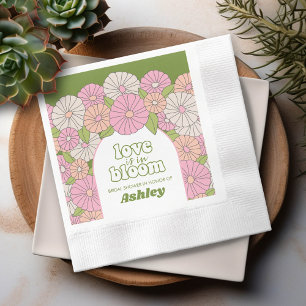 Love is in Bloom - Boho Flowers Bridal Shower Napkin
