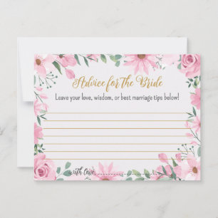 Love is in Bloom Bridal Shower Advice Card