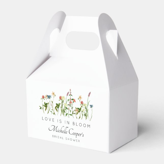 Love is in Bloom Bridal Shower Favor Box (Front Side)