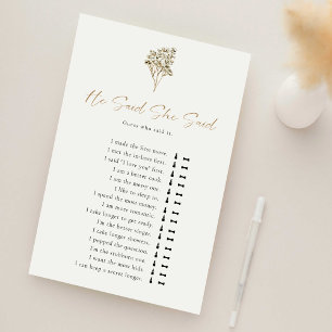 Love is in Bloom Bridal Shower He Said She Said