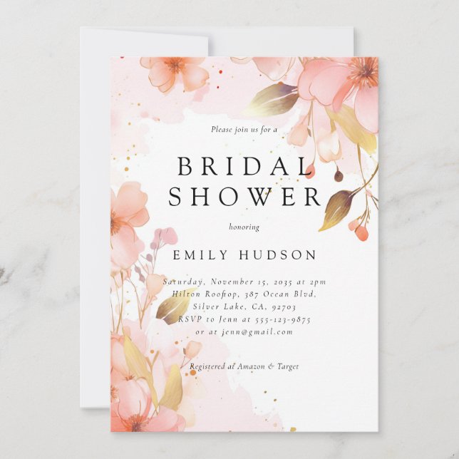 Love is in Bloom Bridal Shower Invitation (Front)