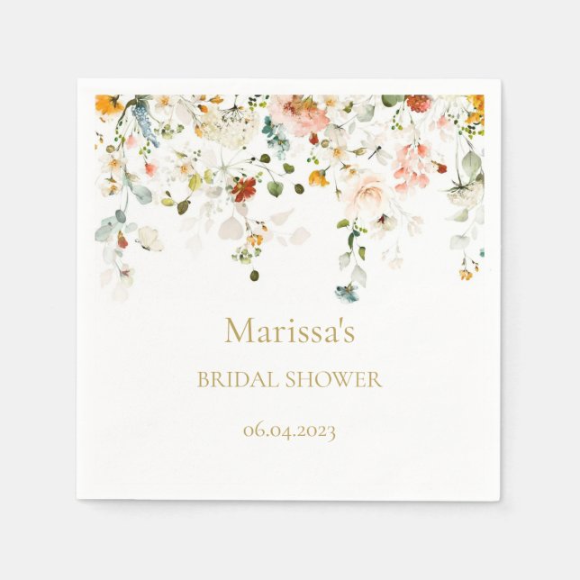 Love is in Bloom Bridal Shower Napkin (Front)