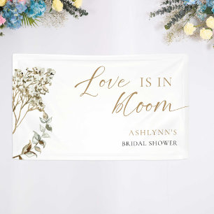Love is in Bloom Bridal Shower Pampas Grass Banner