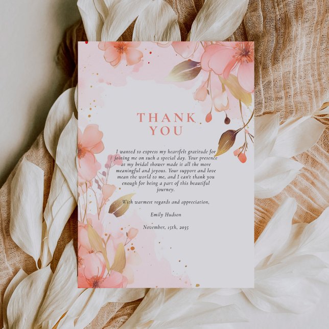 Love is in Bloom Bridal Shower Thank You Card (Creator Uploaded)