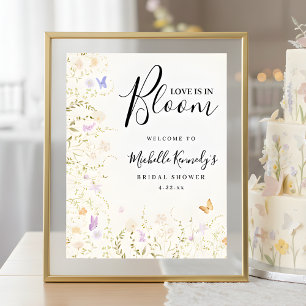 Love Is In Bloom Bridal Shower Welcome Sign