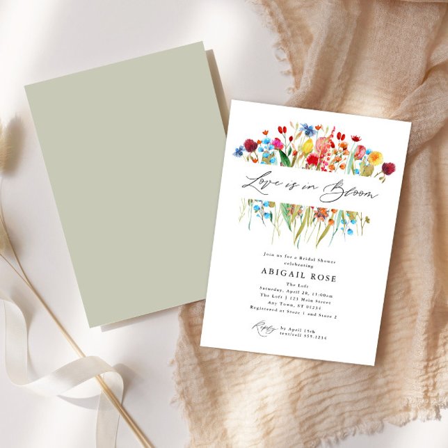 Love is in Bloom Bridal Shower Wildflower Meadow Invitation (Creator Uploaded)