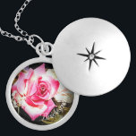 Love is in Bloom Bridesmaid Gift Locket Necklace<br><div class="desc">Design features close-up image of a pink rose in full bloom. Encircling image is the customizable text,  "Bridesmaid." Designed to coordinate with the "Love is in Bloom Wedding Suite."</div>