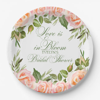 Love is in Bloom Chic Garden Bridal Shower Paper Plate