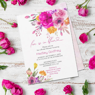 Love Is In Bloom   Colourful Wildflower Spring  Invitation