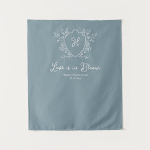 Love is in Bloom Crest Floral Bridal Shower Tapestry