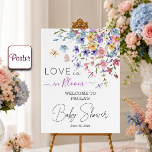 Love is in Bloom Dragonflies Baby Shower Welcome Poster