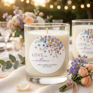 Love is in Bloom Dragonflies Bridal Shower Classic Round Sticker