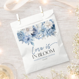 Love Is In Bloom Dusty Blue Floral Bridal Shower Favour Bag
