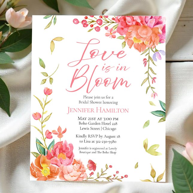 Love is in Bloom | Floral Bridal Shower Invitation (Creator Uploaded)