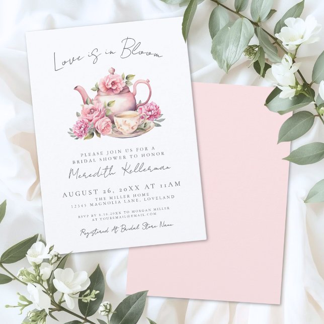Love Is In Bloom Floral Tea Bridal Shower Invitation (Love Is In Bloom Floral Tea Bridal Shower Invitation)