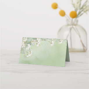 Love Is in Bloom Green Bridal Shower Blank Place Card