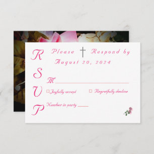 Love is in Bloom Photo/Rose Wedding RSVP Card