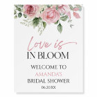 Love Is In Bloom Pink Bridal Shower Welcome Sign
