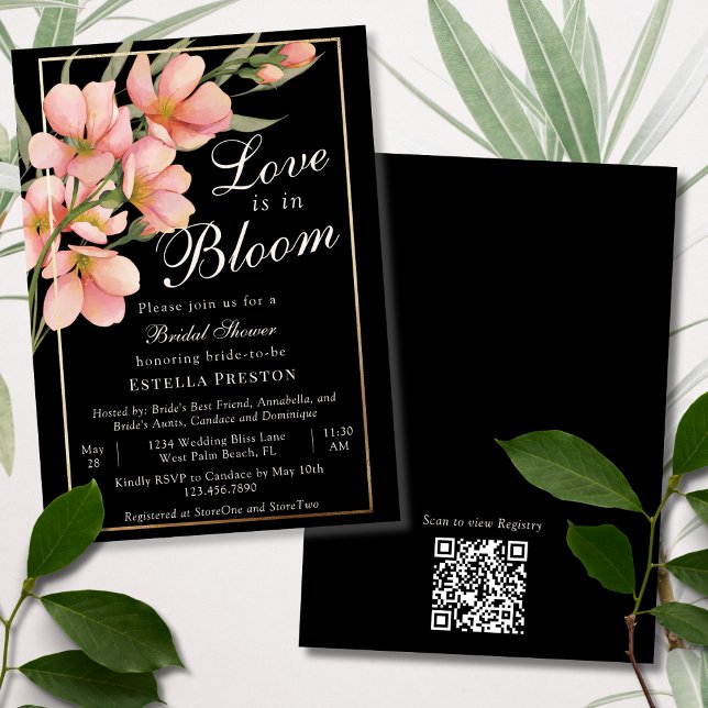Love is in Bloom Pink Cherry Blossom Bridal Shower Invitation (Creator Uploaded)