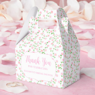 Love Is In Bloom Pink Floral Bridal Shower Favor Box
