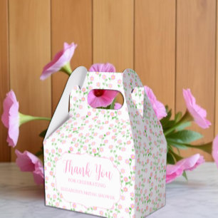 Love Is In Bloom Pink Floral Bridal Shower Favor Box