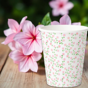 Love Is In Bloom Pink Floral Bridal Shower Paper Cups